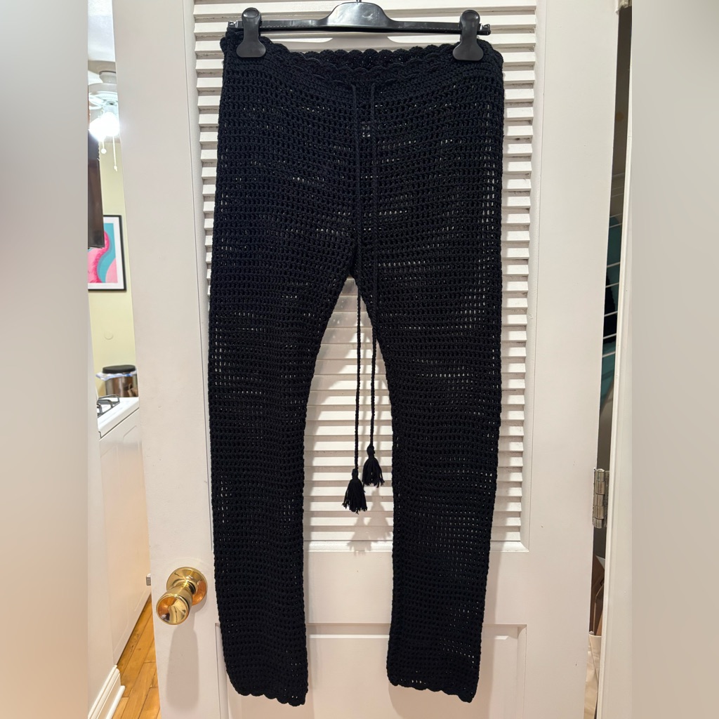 Majorelle Swim Coverup Crochet Pants Black Size Small